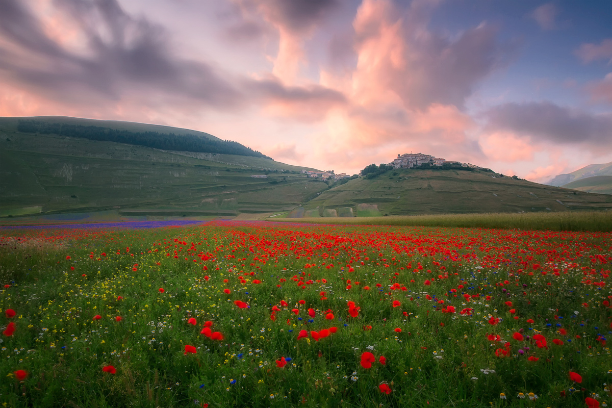 Sunset In Castelluccio